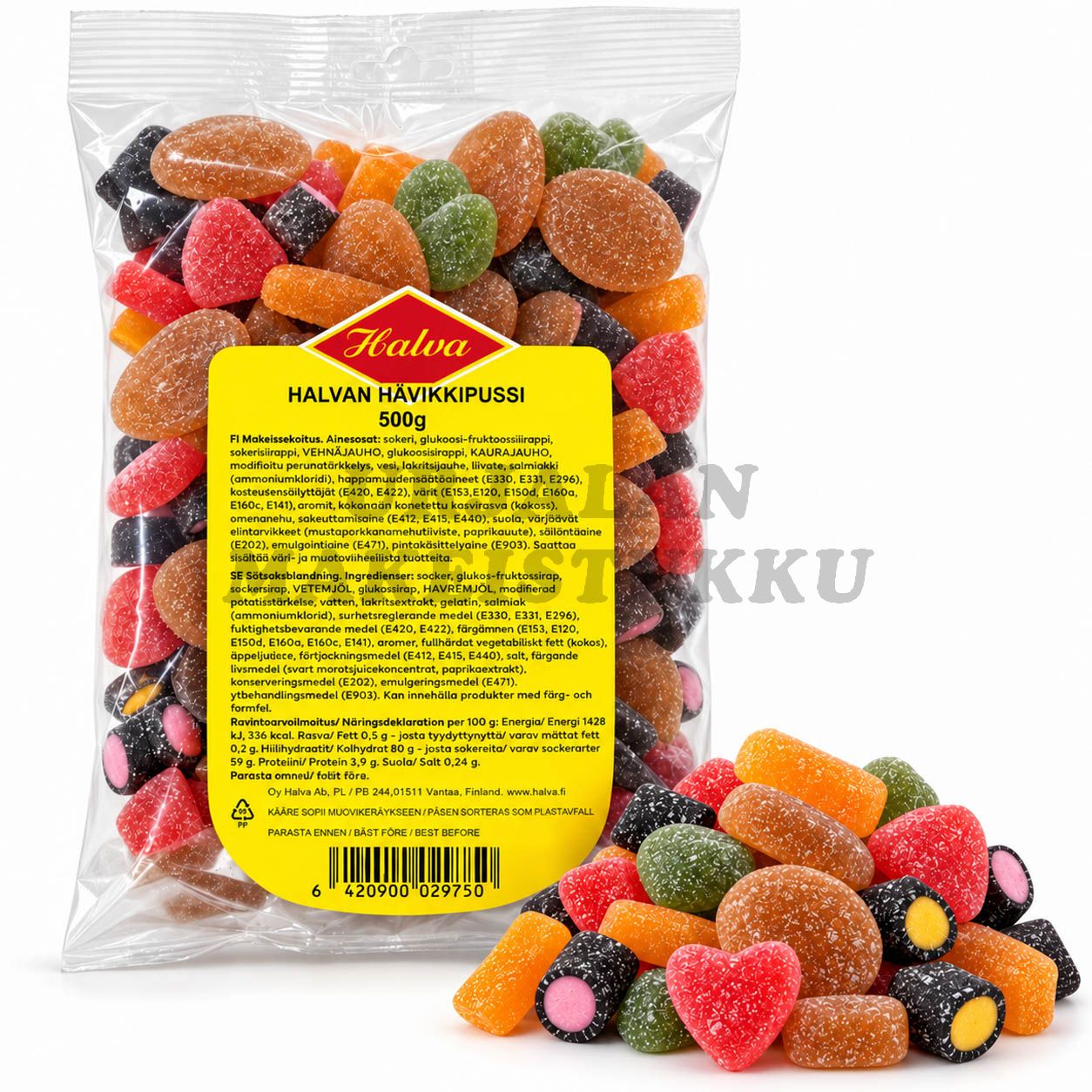 Halvan Hävikkipussi makeissekoitus 500g