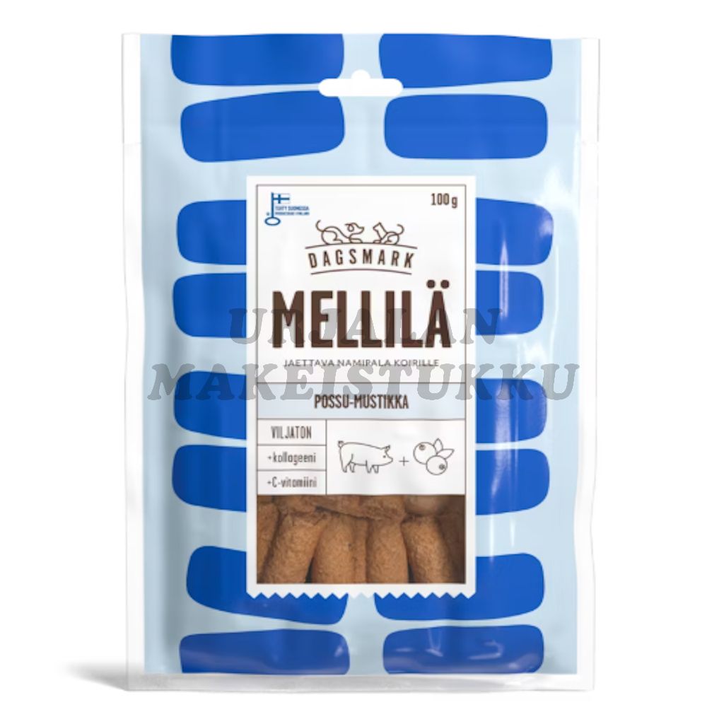 Dagsmark MELLILÄ possu-mustikka herkku koirille 100g