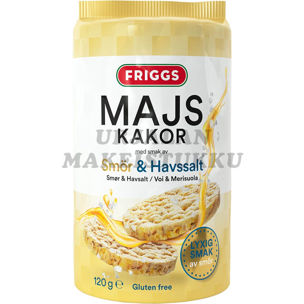 Friggs Gluteeniton Maissikakku Voi & Merisuola 120g