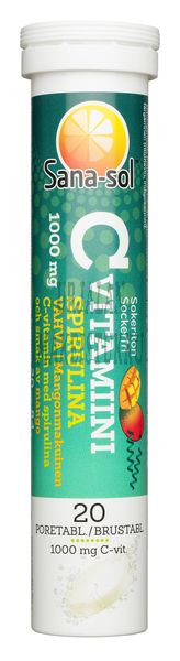 Sana-sol C-vitamiini + spirulina mango poretabletti 20 kpl