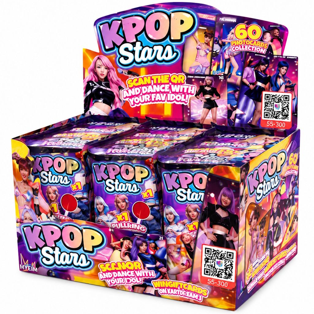 Candy KPop Stars tikkari 5,2g + 3 keräilykorttia x 24kpl