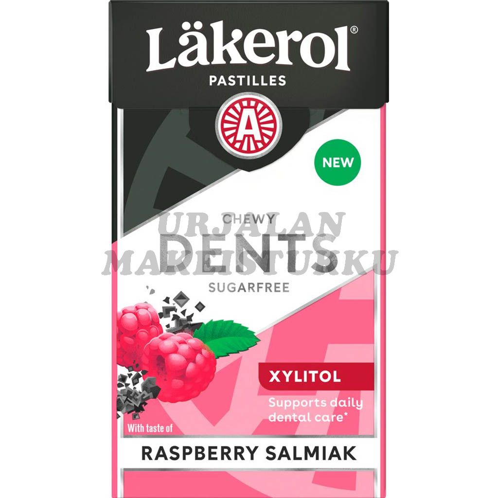 Läkerol Dents Raspberry Salmiak ksylitolipastilli 36g x 24 askia