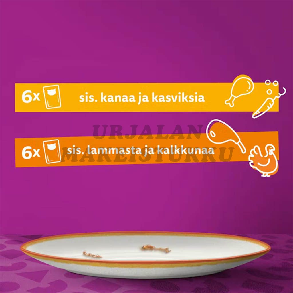 Whiskas 1+ Tasty Mix Täyteläiset Herkut kastikkeessa 12 x 85g