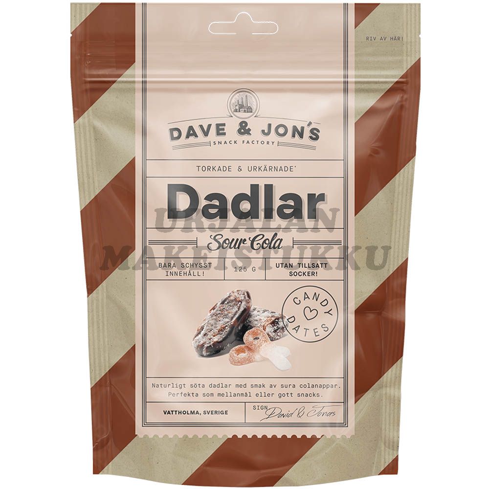 Dave & Jons Sour Cola karkkitaatelit 125g