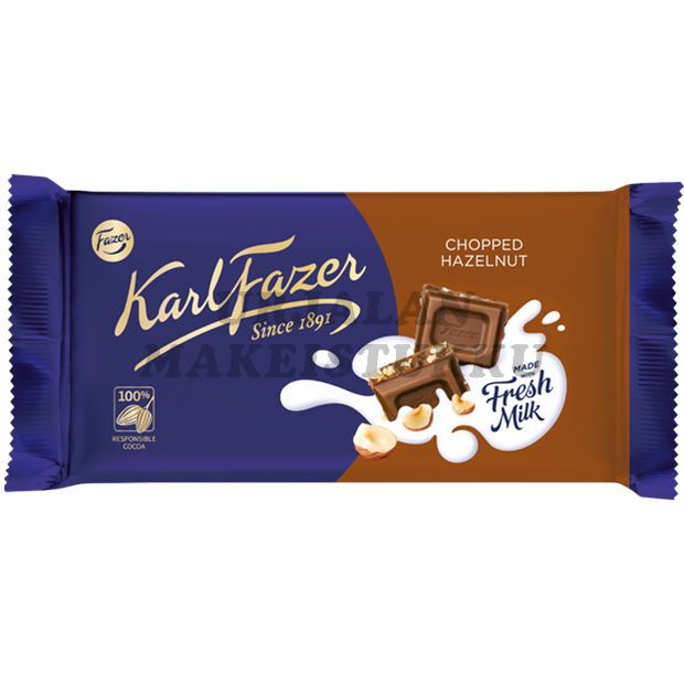 Karl Fazer Chopped Hazelnut suklaalevy 145g