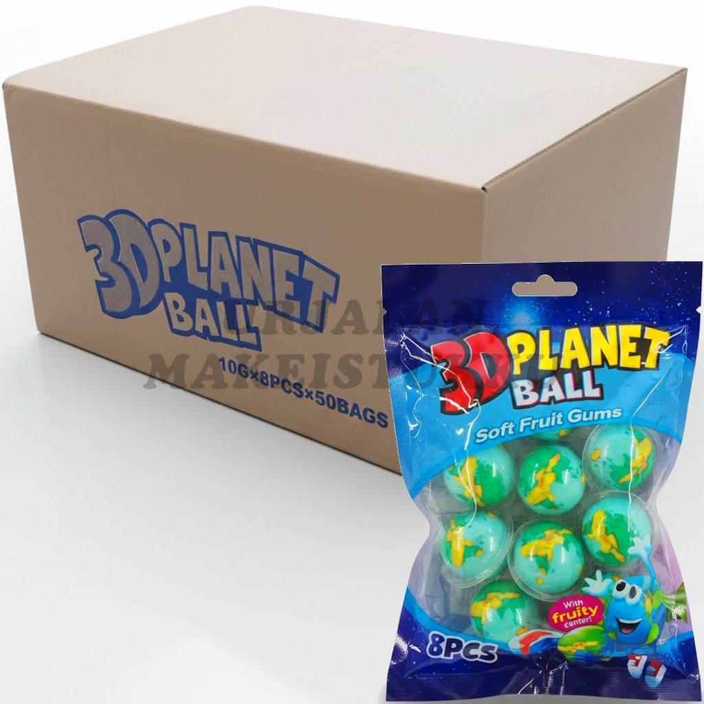 Planet Ball 3D hedelmämakeiset 80g x 50kpl