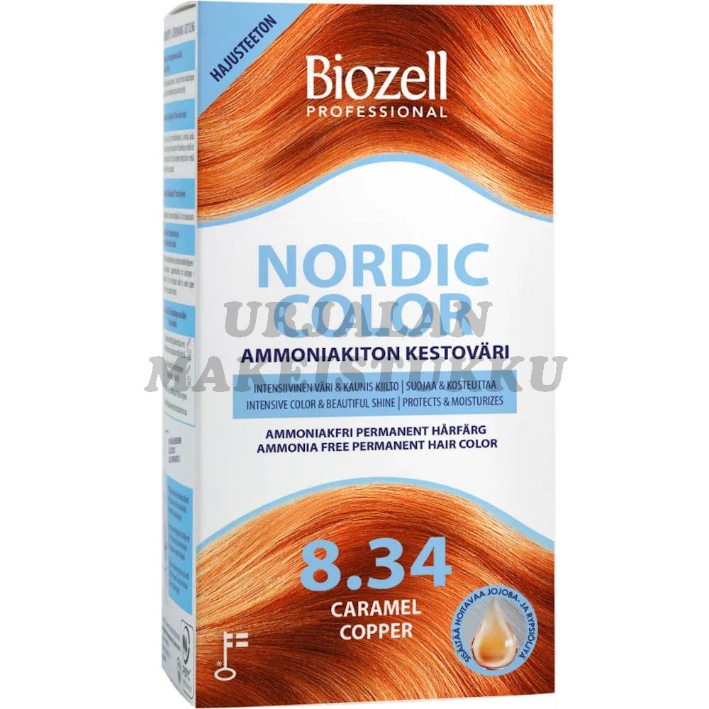Biozell Professional Nordic Color kestoväri Caramel Copper 8.34 2 x 60ml