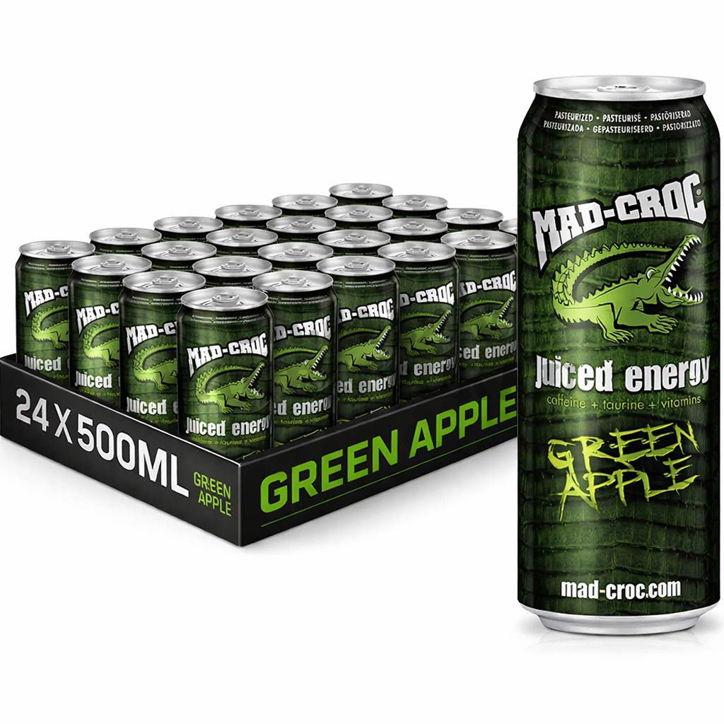 Mad Croc Juiced Energy Green Apple energiajuoma 500ml x 24-pack