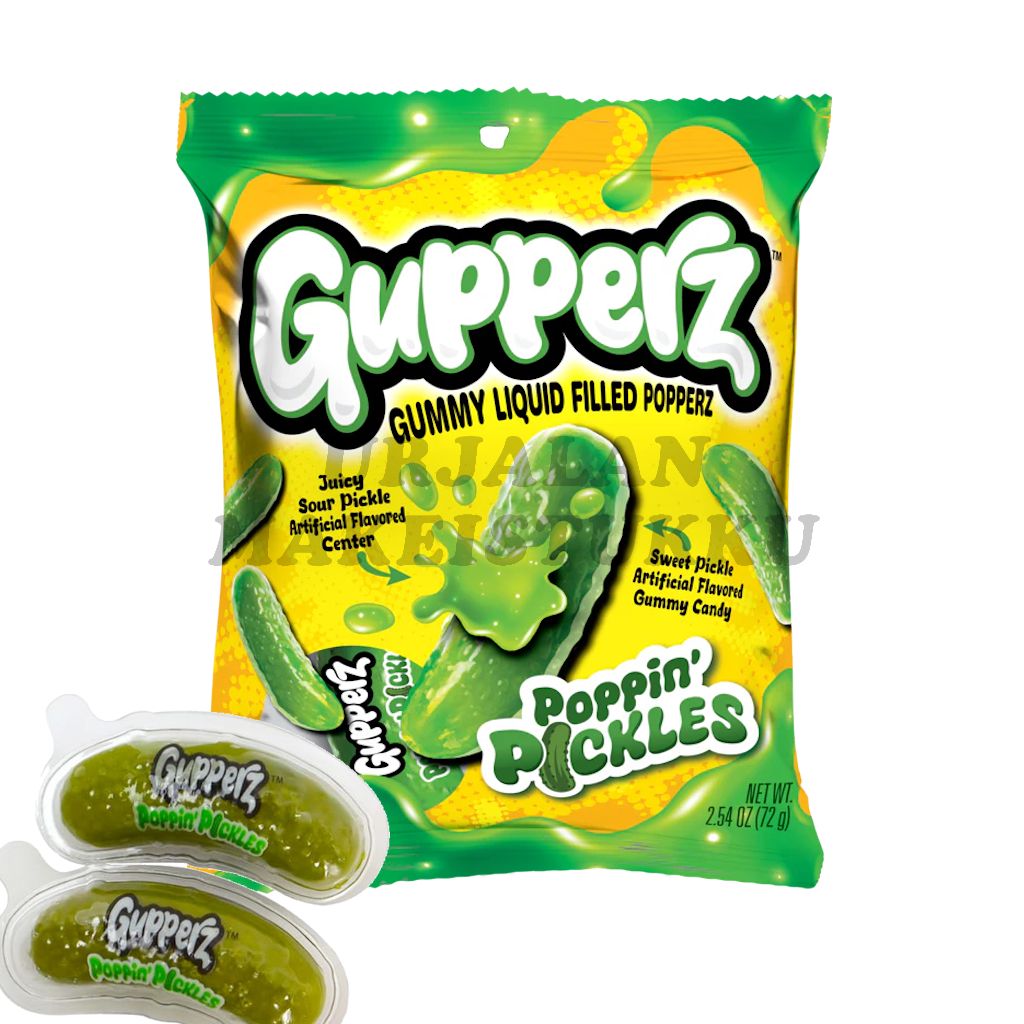 Gupperz Poppin Pickles suolakurkku karkit 72g