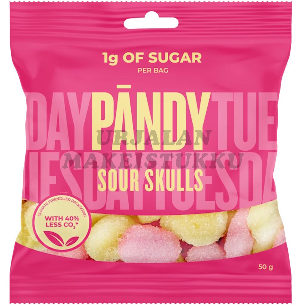 Pändy Sour Skulls makeispussi 50g