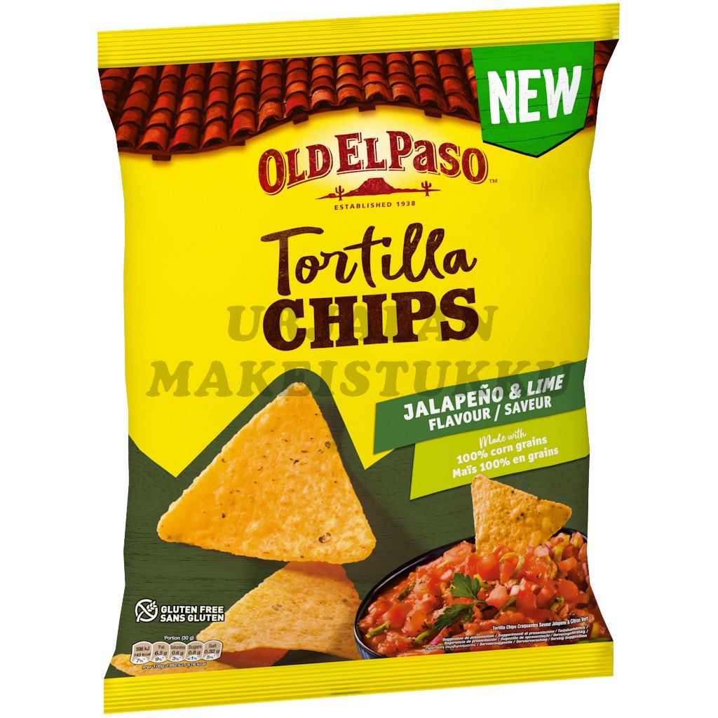 Old El Paso Tortilla Chips Jalapeno Lime 170g