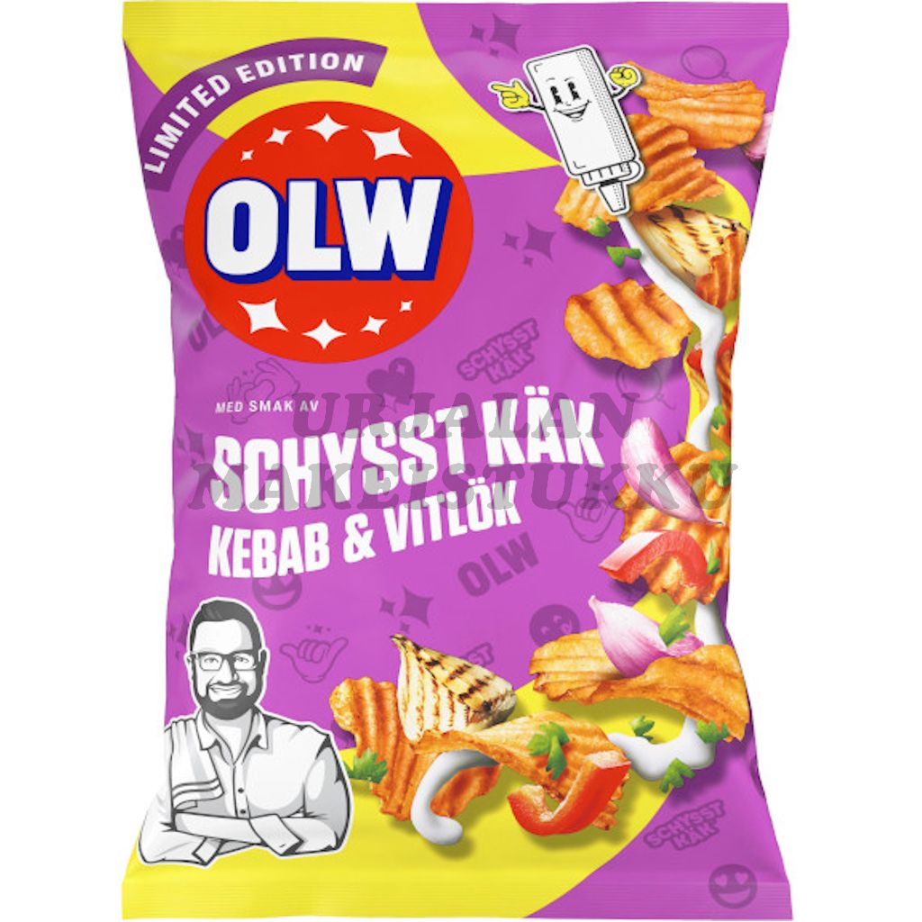 OLW Schysst Käk Kebab valkosipuli perunalastu 250g