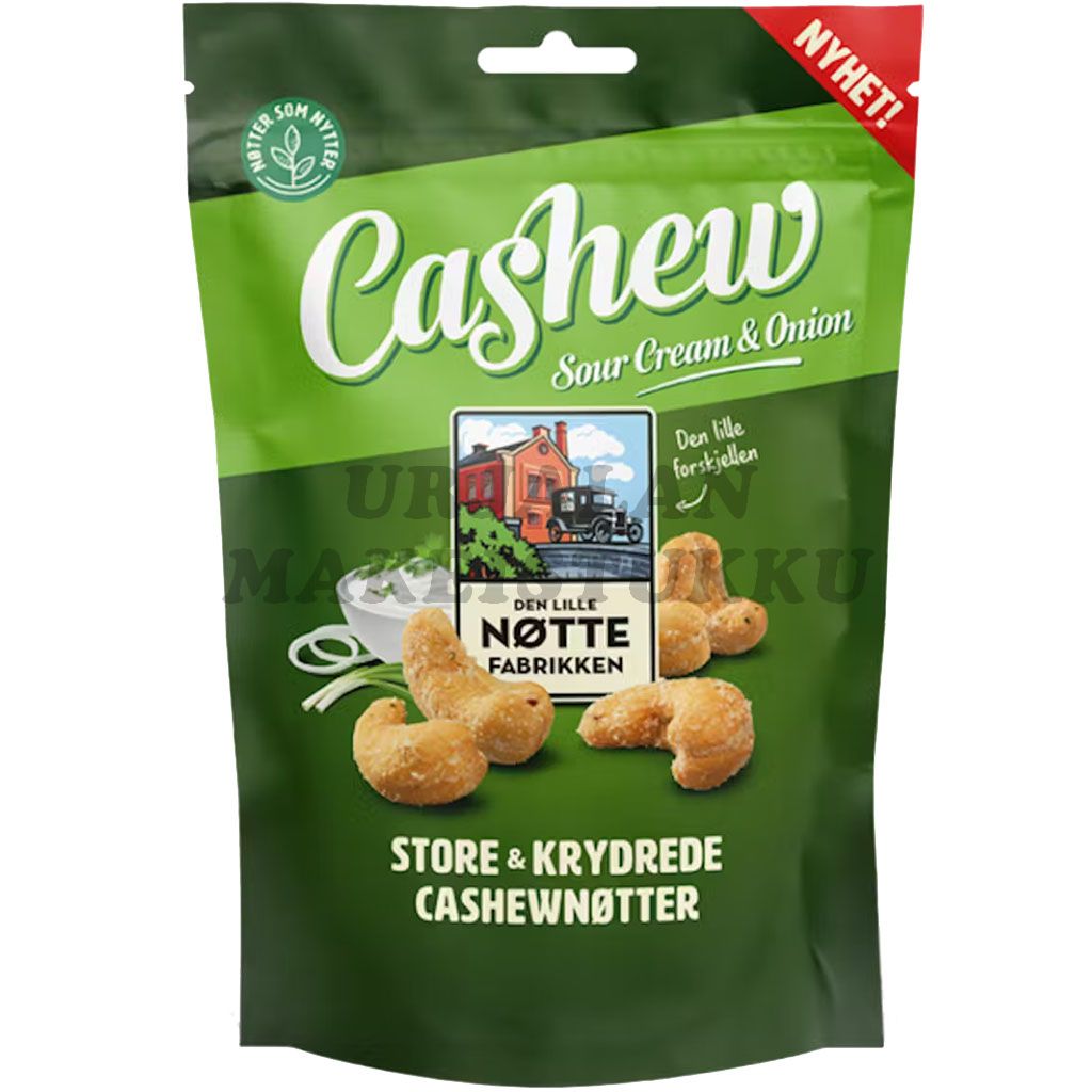 Den Lille Nöttefabrikken Cashew SourCream & Onion cashewpähkinät 150g