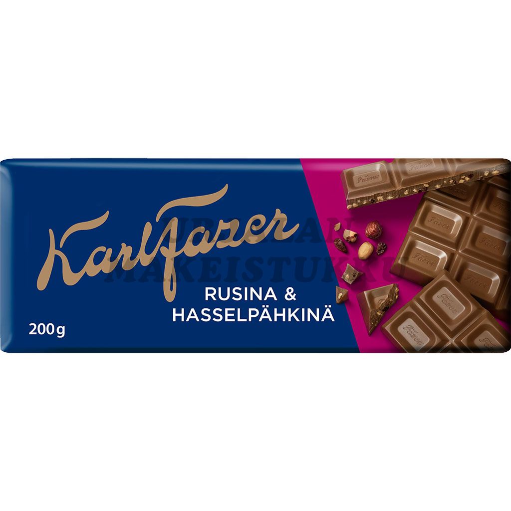 Karl Fazer Rusina-Hasselpähkinä maitosuklaalevy 200g
