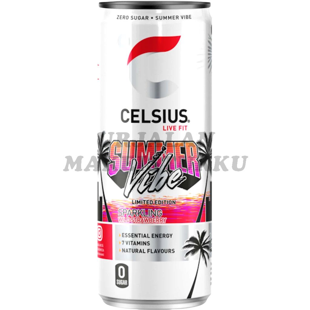 Celsius Summer Vibe Raspberry-Peach energiajuoma 355ml