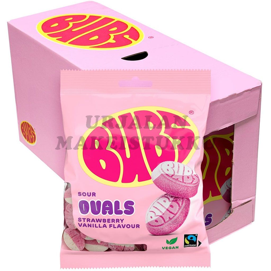 Bubs Sour Strawberry & Vanilla Ovals 90g x 12kpl