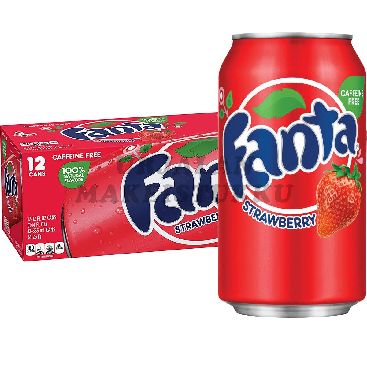 Fanta Strawberry USA virvoitusjuoma 355ml x 12-pack