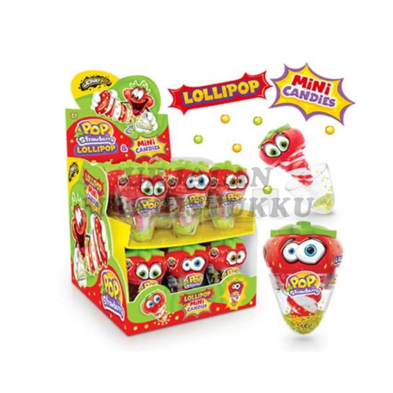 JohnyBee Pop Strawberry tikkari 27g x 24kpl