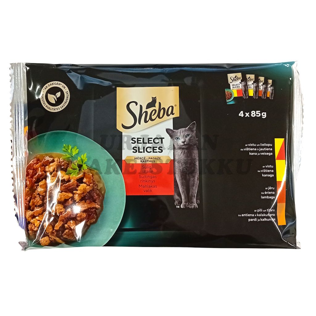 Sheba Select Slices Liha 4-pack kastikkeessa (4 x 85g)