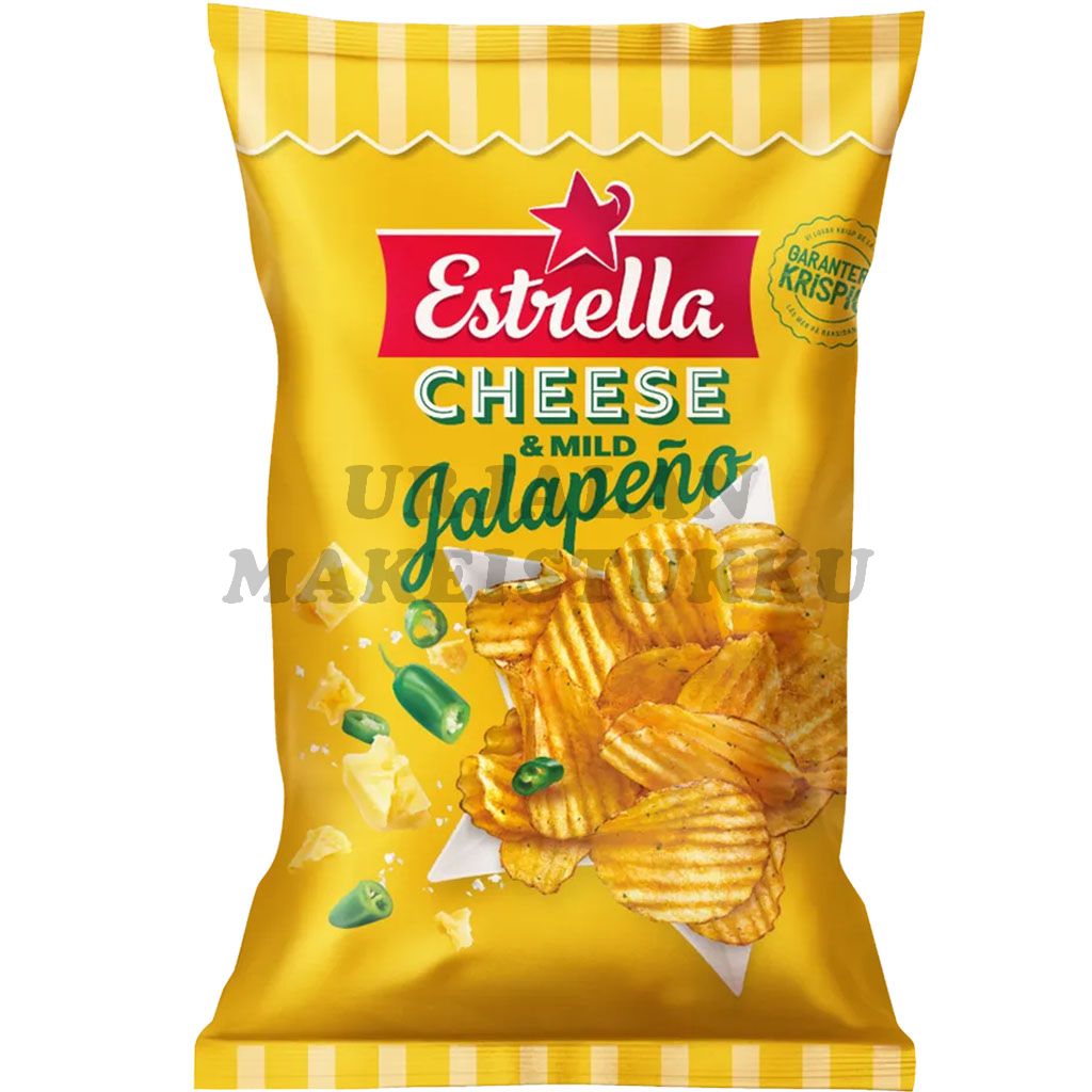 Estrella Cheese & Jalopeno perunalastu 175g