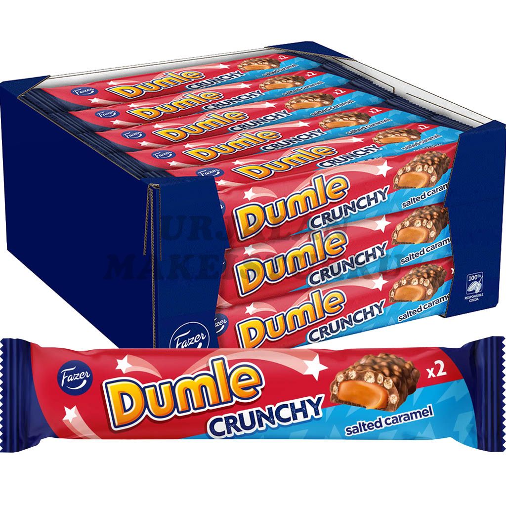 Fazer Dumle Crunchy Salted Caramel suklaapatukka 55g x 20kpl