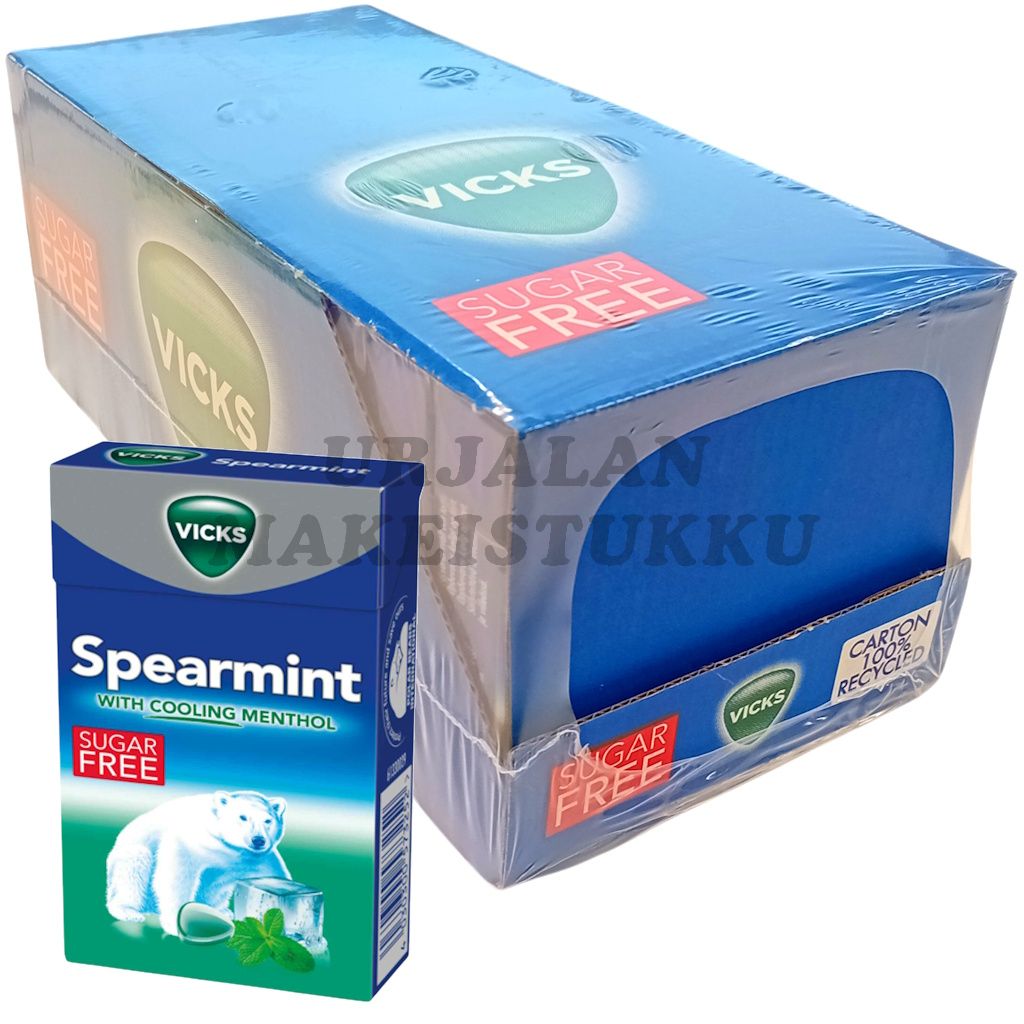 Vicks Spearmint sokeriton kurkkupastilli 40g x 20kpl