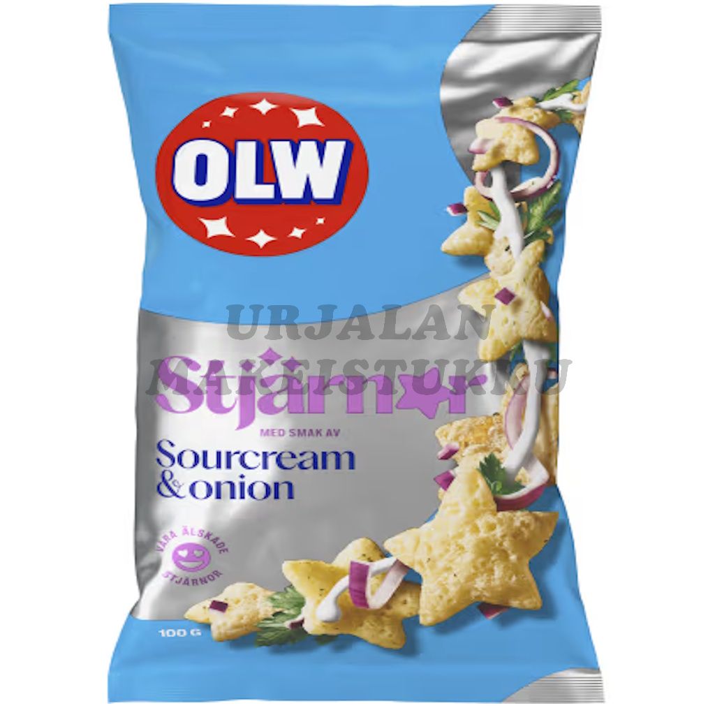 OLW Stjärnor Tähdet Sourcream & Onion perunasnacks 100g