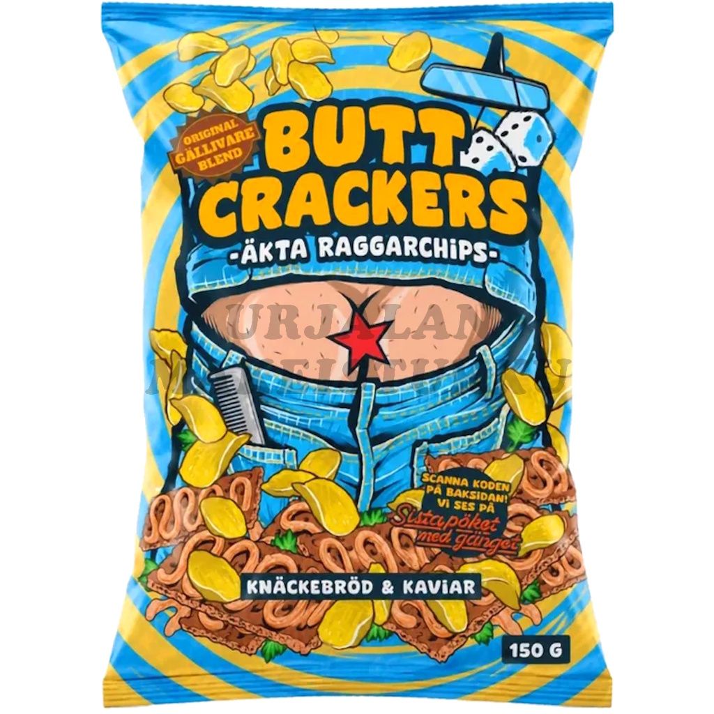 Butt Crackers Chips Knäckebröd & Kaviar perunalastu 150g