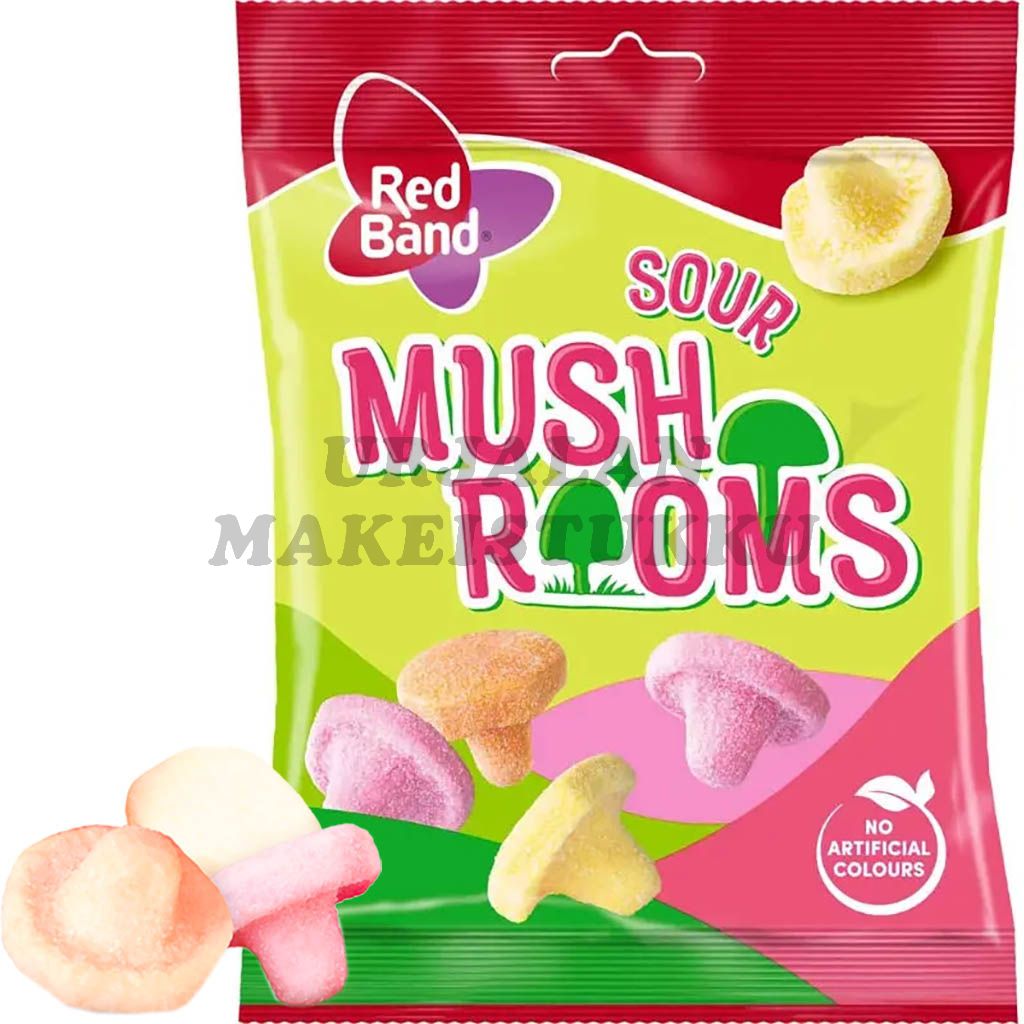Red Band Sour Mushrooms vaahtosienet 100g