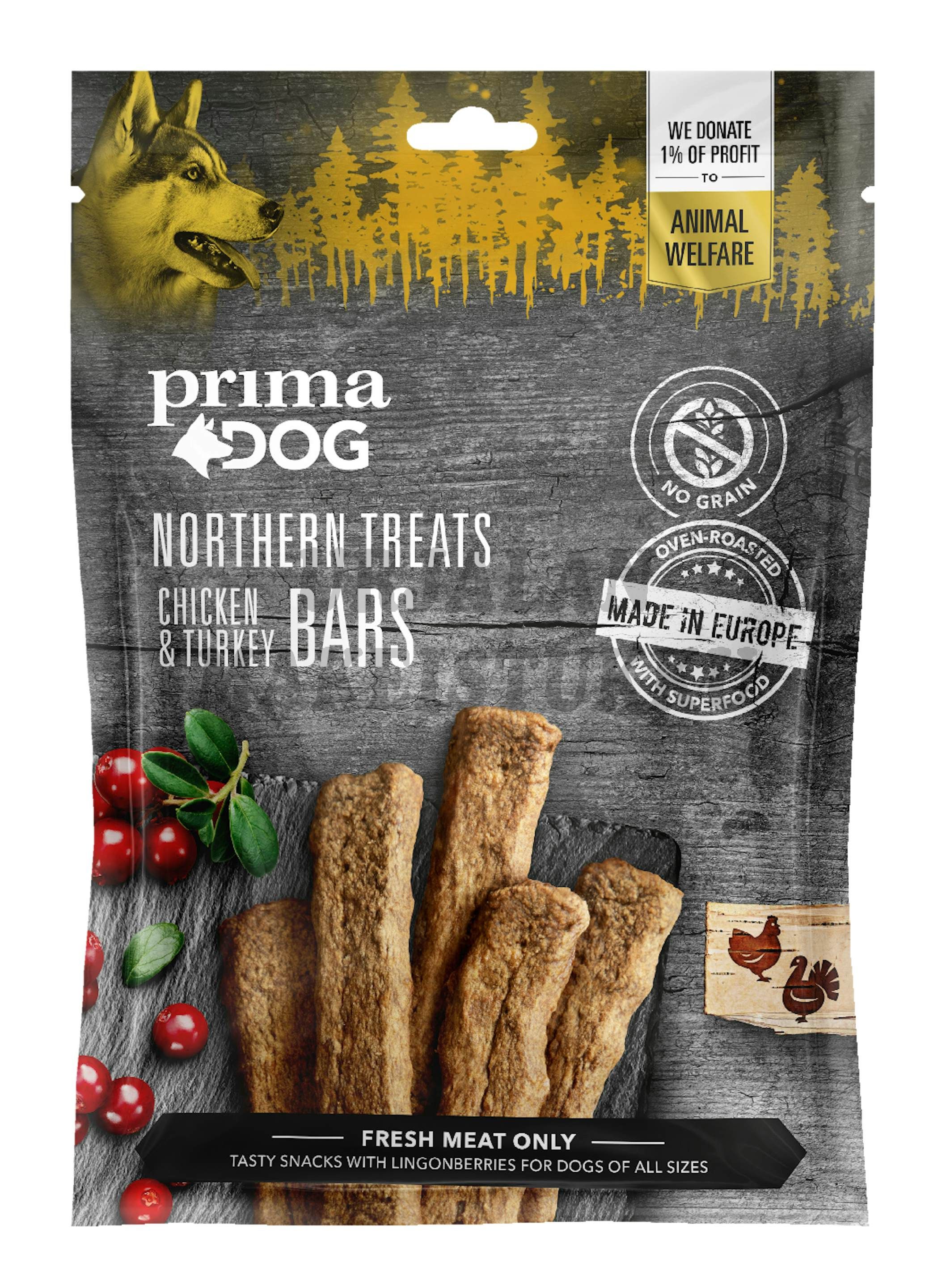 Prima Dog Northern Treats Kana-Kalkkunatanko 80g