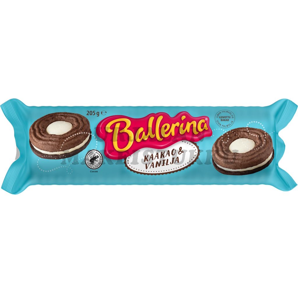 Kantolan Ballerina kaakao vanilja täytekeksi 205g