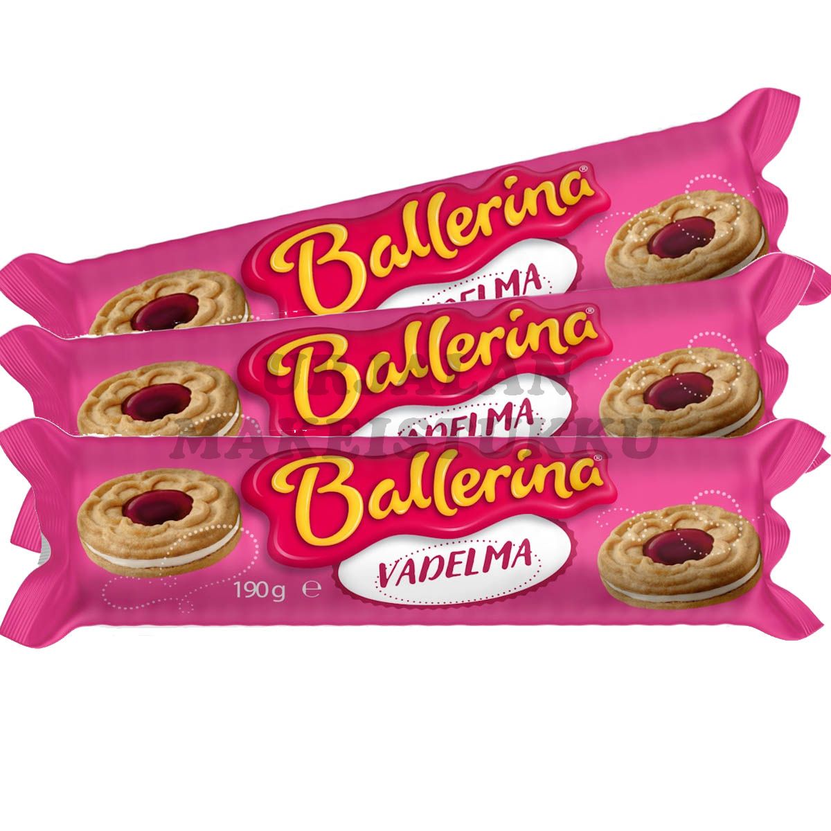 Kantolan Ballerina vadelma täytekeksi 190g x 3kpl