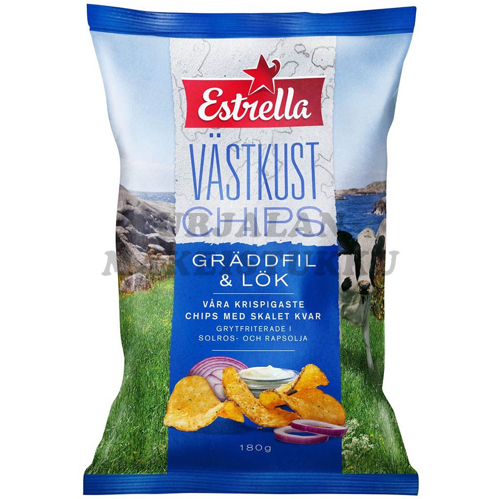 Estrella Maalaissipsi Kermaviili & Sipuli perunalastu 180g