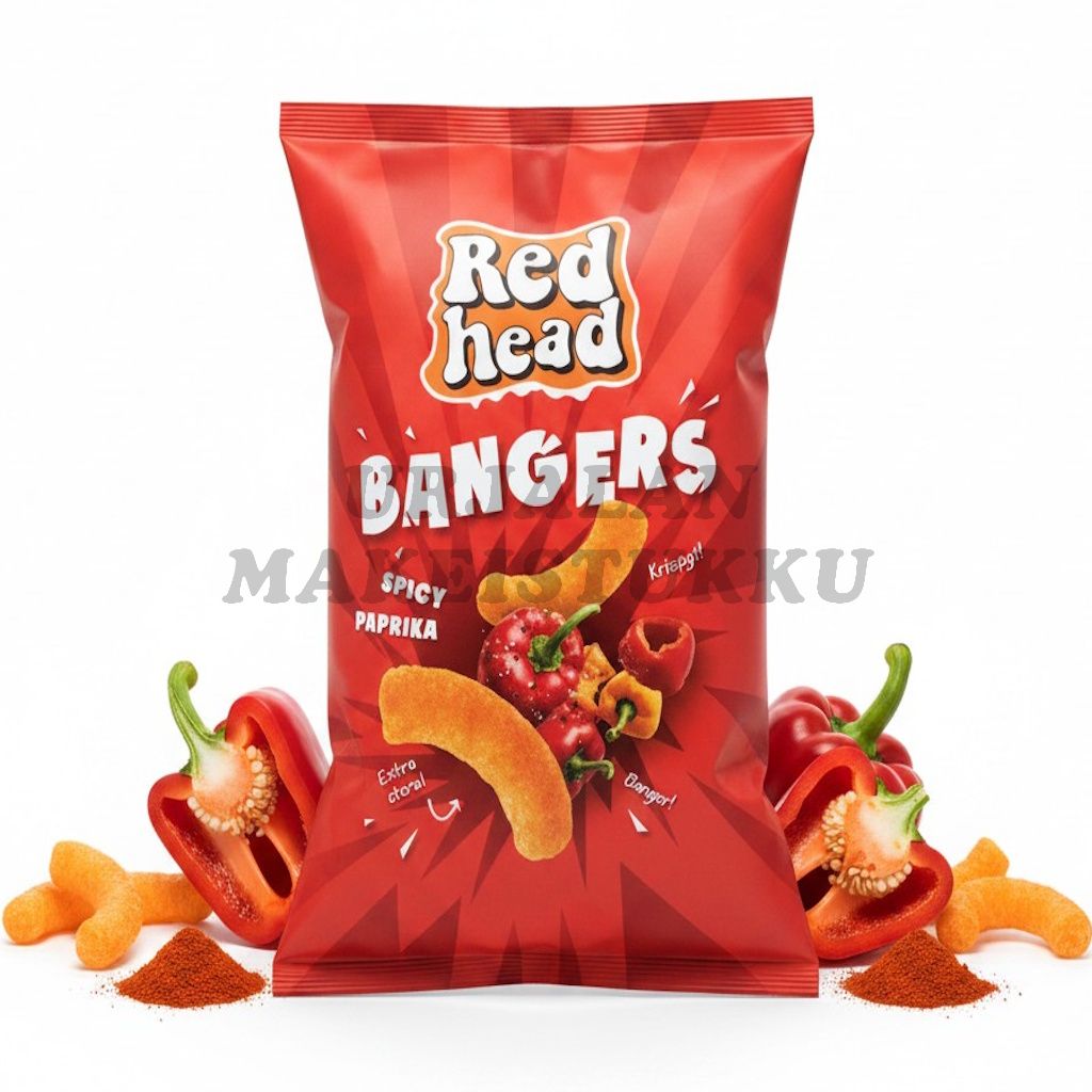 Redhead Bangers Spicy Paprika snacks 100g