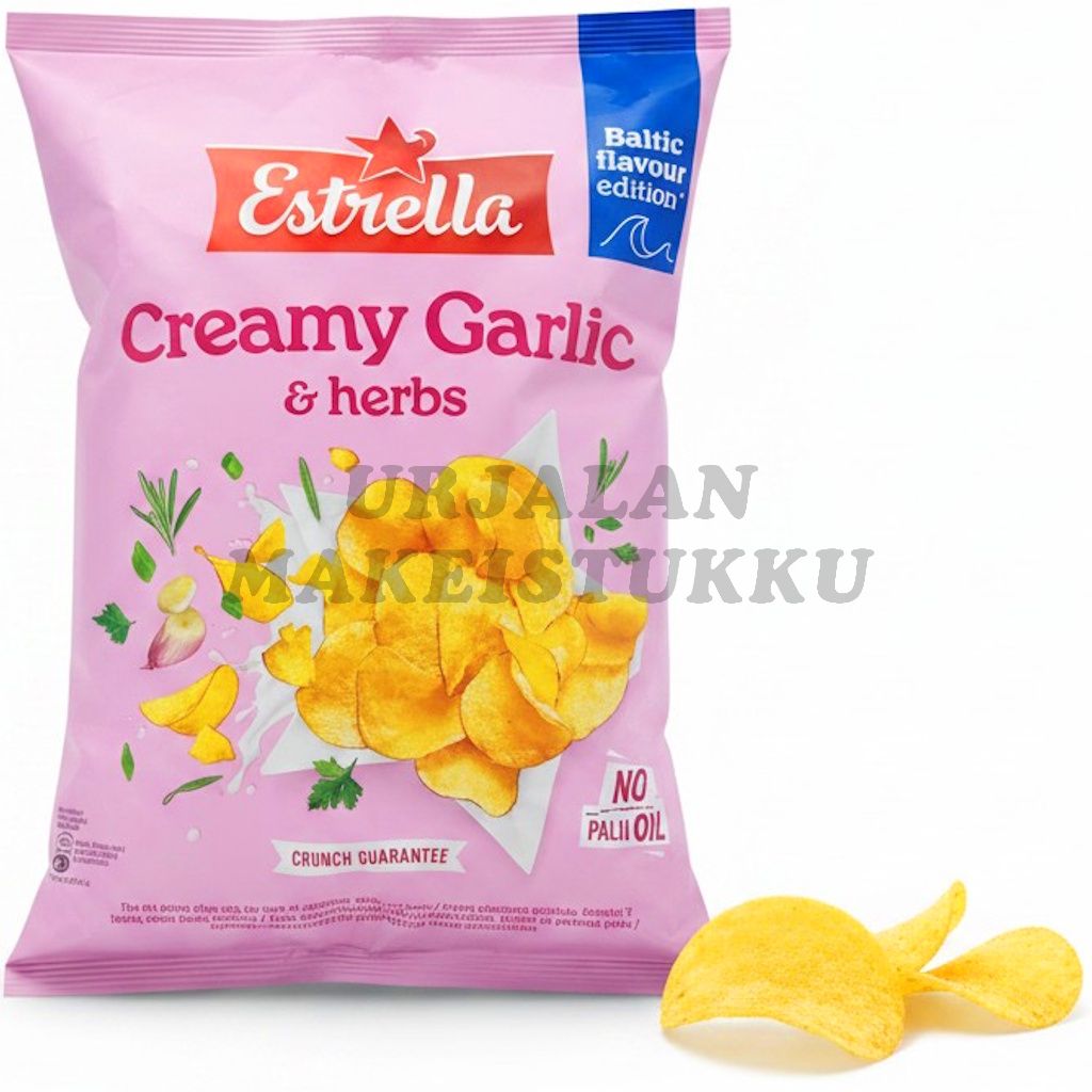 Estrella Creamy Garlic & Herbs perunalastu 170g