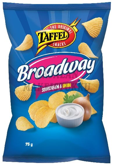 Taffel Broadway Sourcream & Onion perunalastu 75g