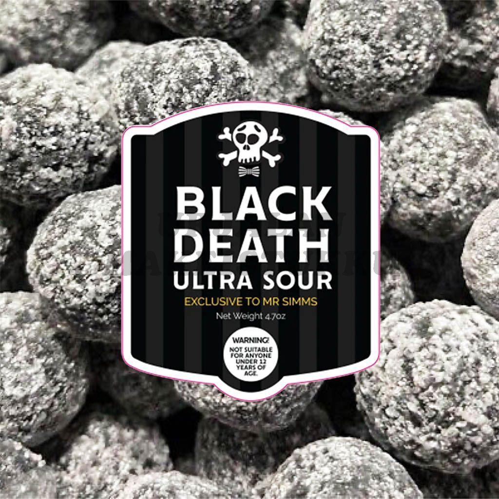 Black Death Ultra Sour maailman kirpein karkki 16kpl