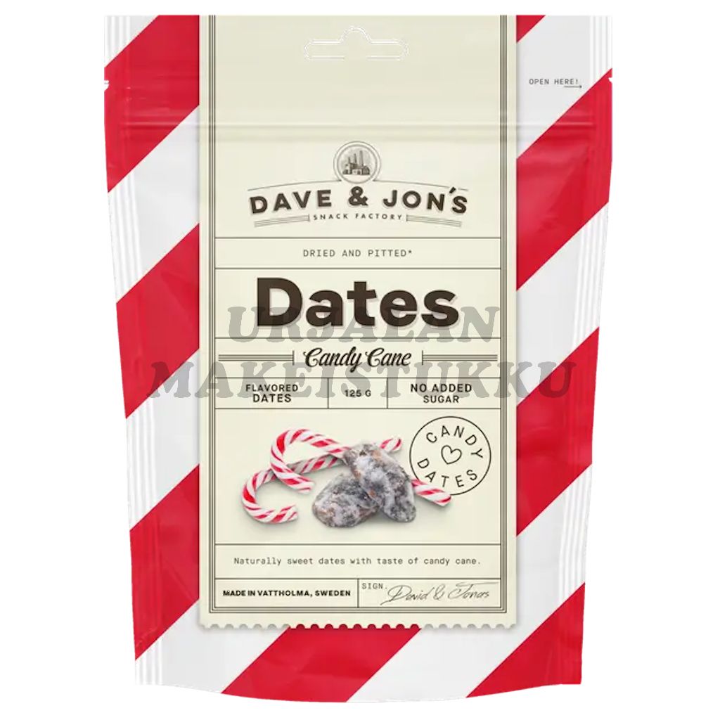 Dave & Jons Candy Cane karkkitaatelit 125g