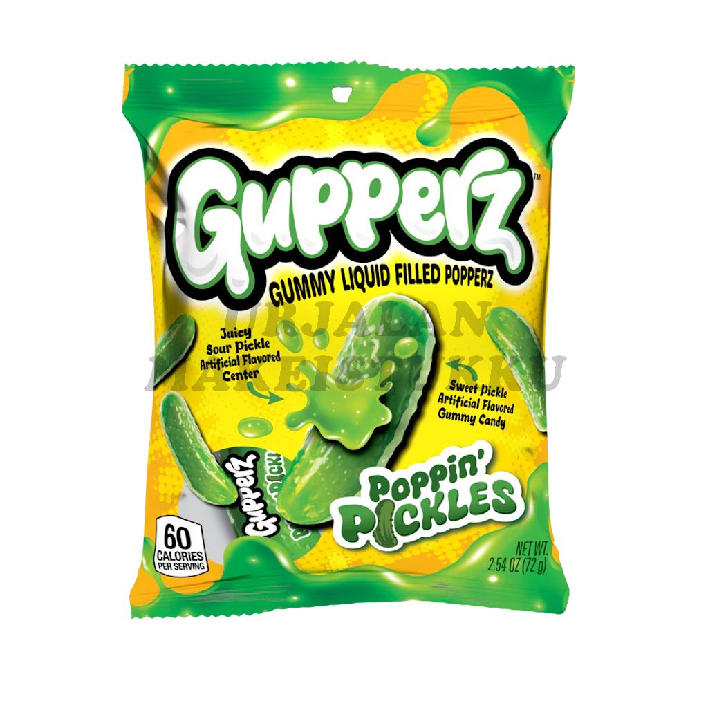 Gupperz Poppin Pickles suolakurkku karkit 72g
