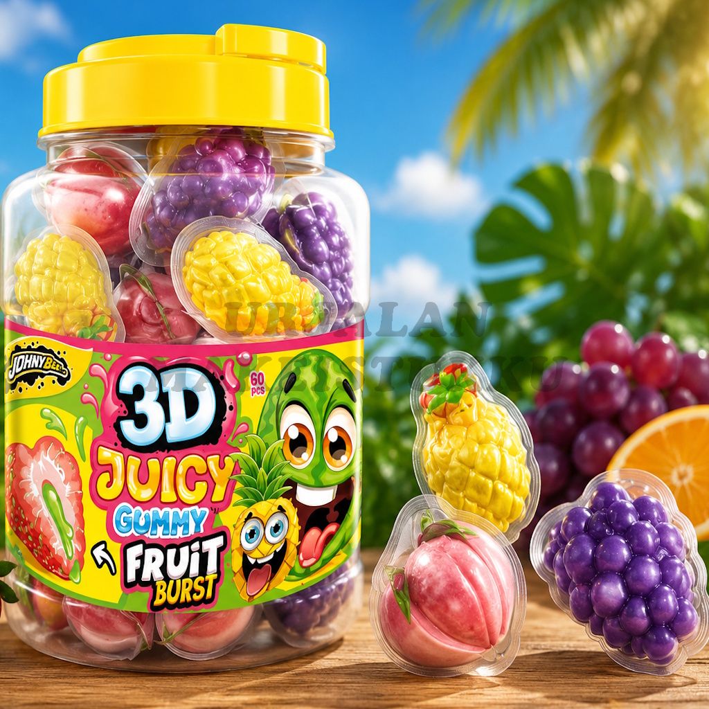 JohnyBee 3D Gummy Fruit 18g x 60kpl