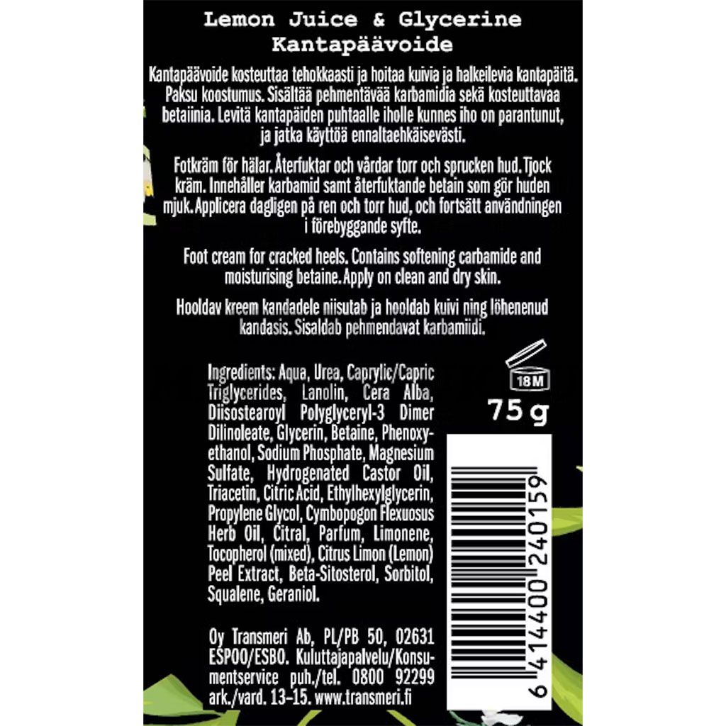 Lemon Juice & Glycerine Kantapäävoide 75g