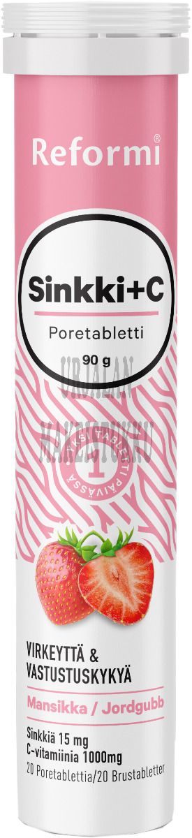 Reformi Sinkki+C Mansikka poretabletti 20kpl