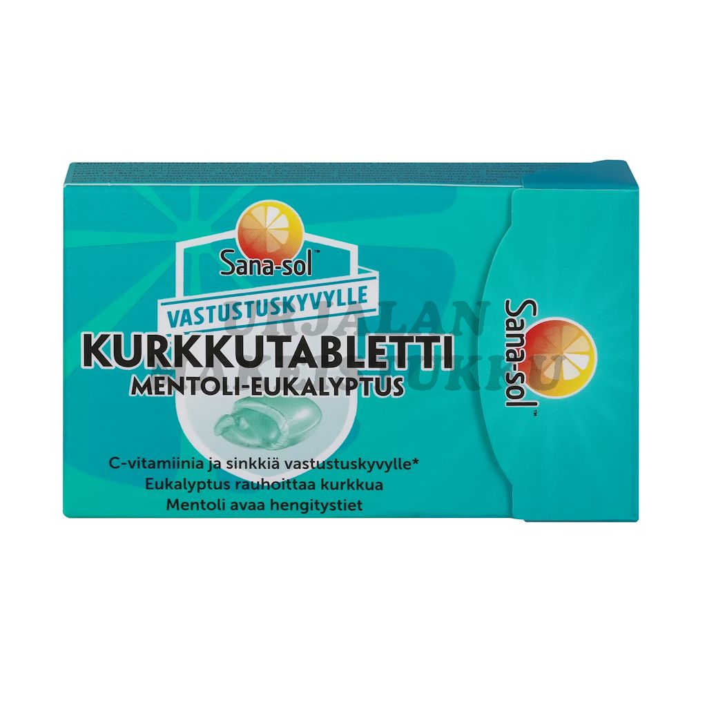 Sana-sol Mentoli Eukalyptus sokeriton kurkkutabletti 48g (16kpl)