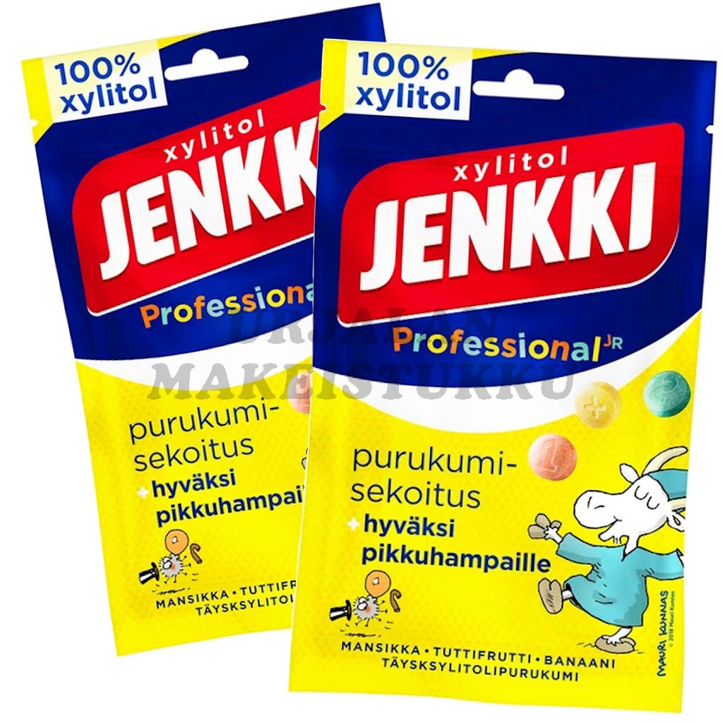 Jenkki Professional Jr Herra Hakkarainen täysksylitolipurukumi 75g x 2kpl