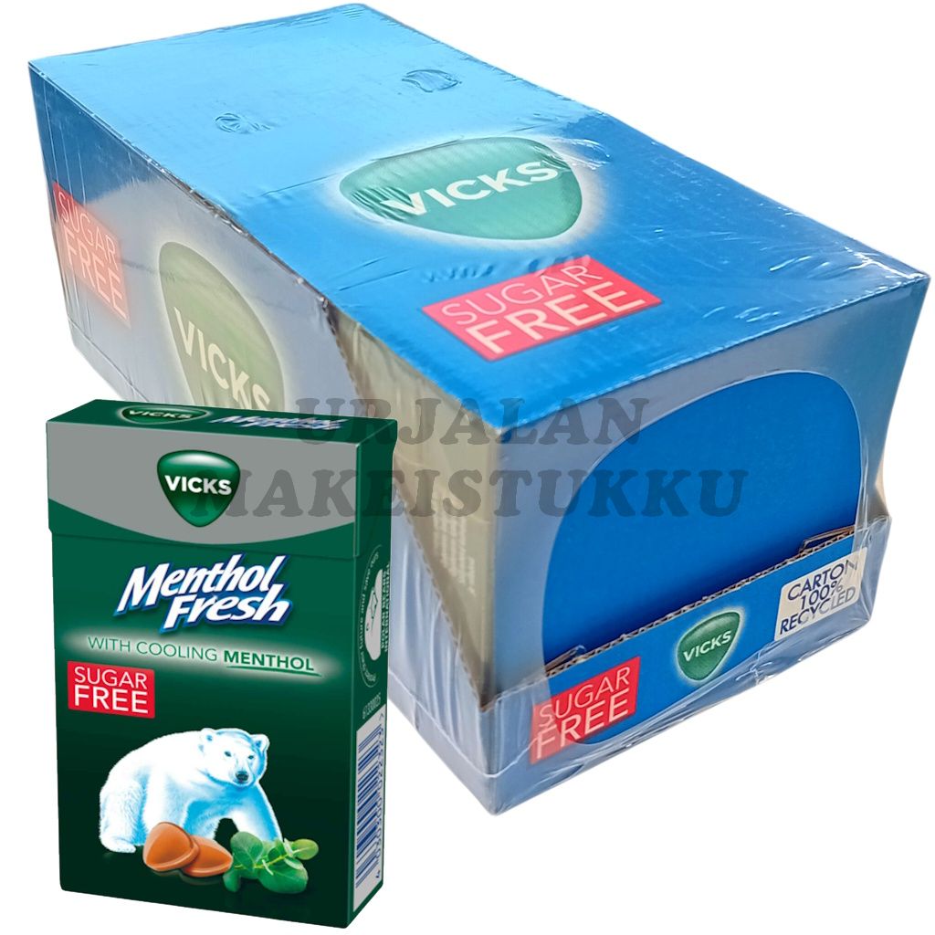 Vicks Menthol Fresh sokeriton kurkkupastilli 40g x 20kpl