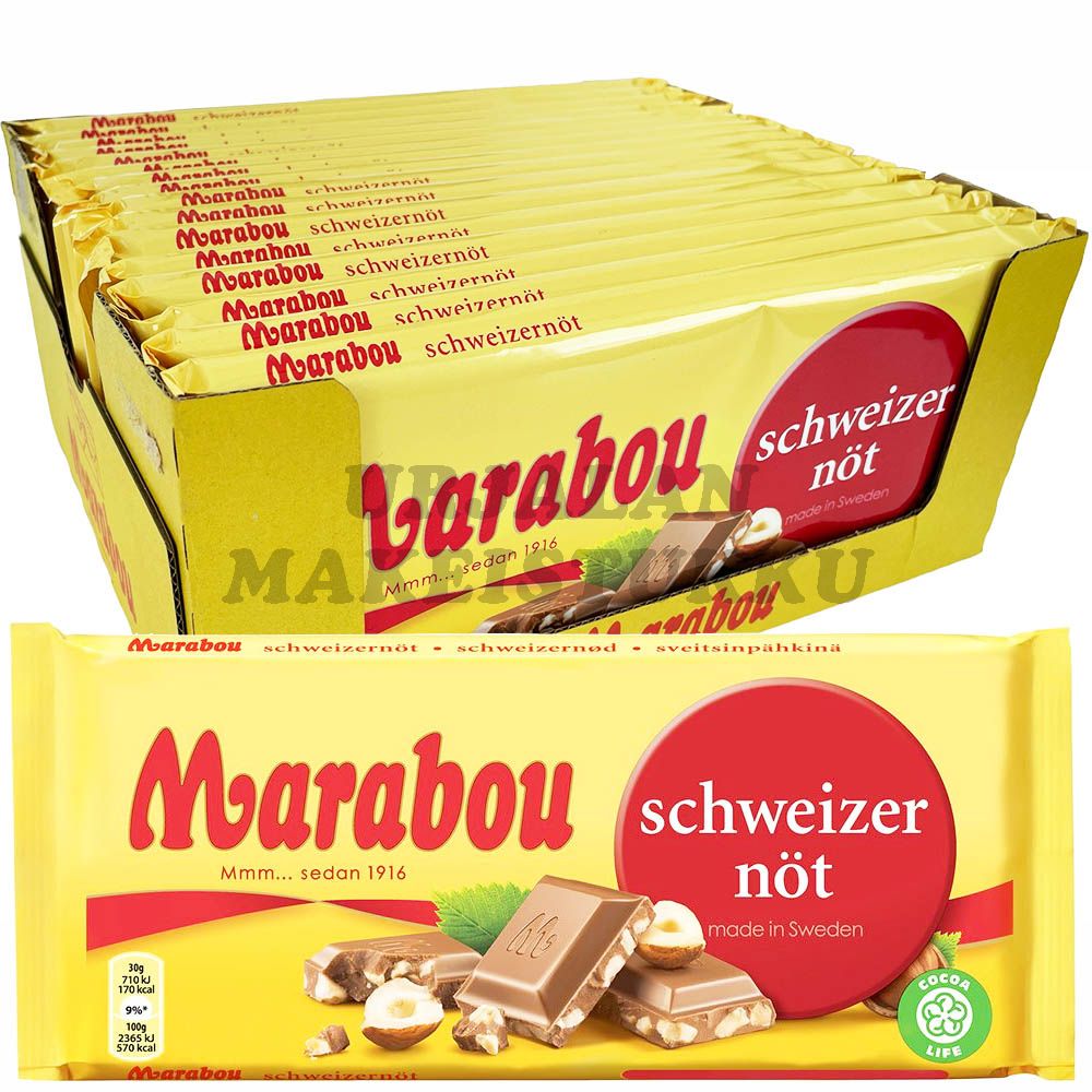 Marabou Schweizer Nöt suklaalevy 200g x 16kpl