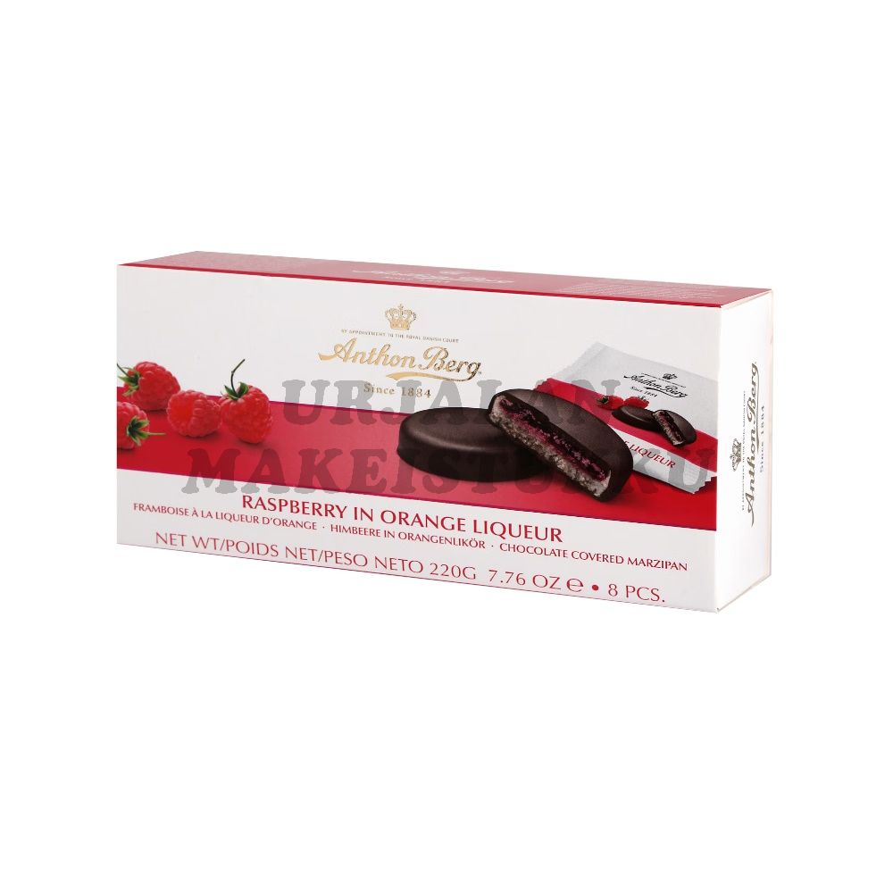 Anthon Berg Marsipaanikonvehti Vadelmat Appelsiiniliköörissä 220g