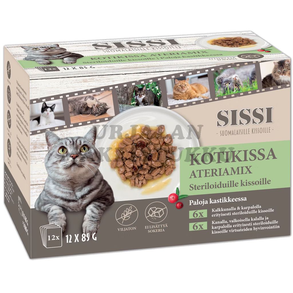 Kotikissa Sissi ateriamix paloja kastikkeessa 85g x 12kpl