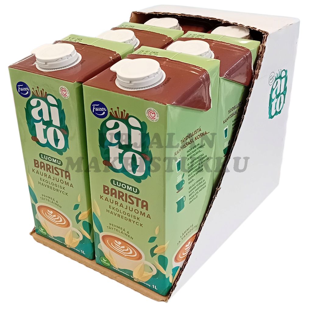 Fazer Aito Luomu Barista Kaurajuoma UHT 1L x 6kpl