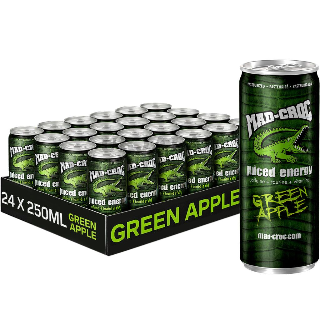 Mad Croc Juiced Energy Green Apple energiajuoma 250ml x 24-pack